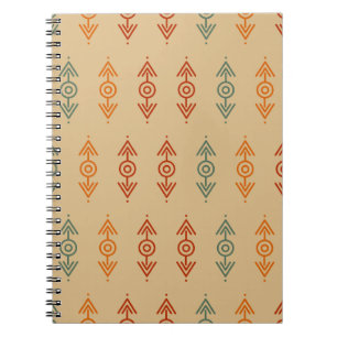 Carnet Aztec Géométrique Bleu Et Orange Tribal Sud-Ouest