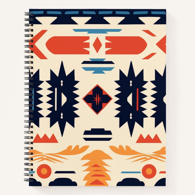 Carnet Aztec géométrique tribal boho du Sud-Ouest (Devant)