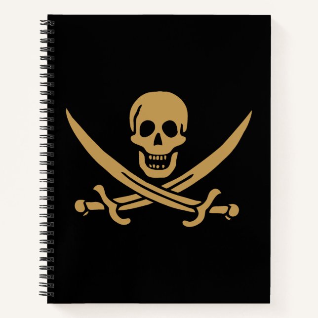 Carnet Aztec Gold Crâne et cutlass Pirate Calico Jack (Devant)