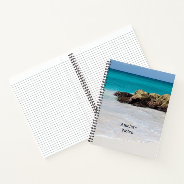 Carnet Azure Ocean Sandy Beach Photo (Intérieur)