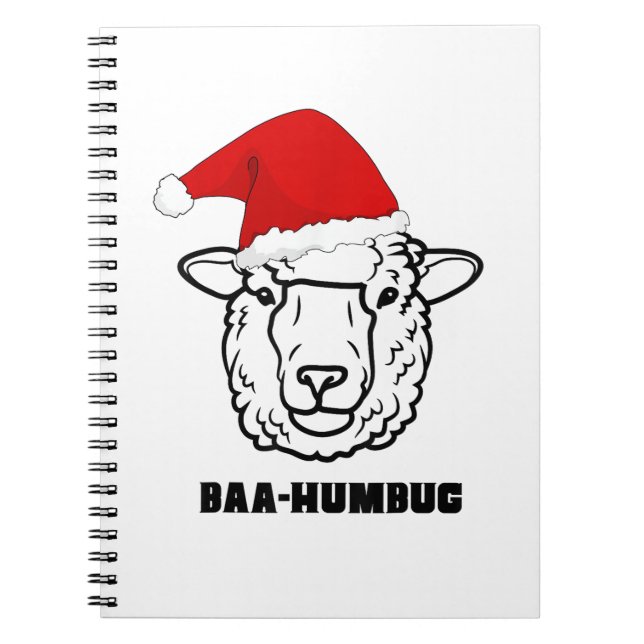 Carnet Baa-Humbug Noël-Mouton Funny Mignon Fermier Anima (Devant)