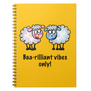 Carnet Baa-rilliant - Paire de moutons de dessin animé mi