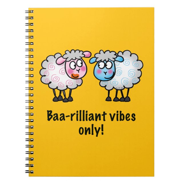 Carnet Baa-rilliant - Paire de moutons de dessin animé mi (Devant)