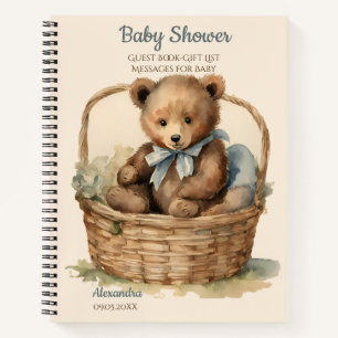 Carnet Baby Bear Boy Baby shower Invité Liste des cadeaux