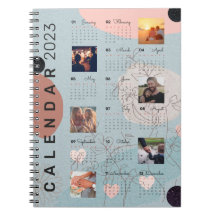 Baby Blue 2023 Calendrier journal, 6 photos person