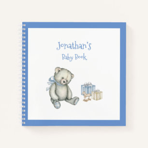 Carnet Baby Boy Blue Bear Keepsaké Personnalisé Baby Bo