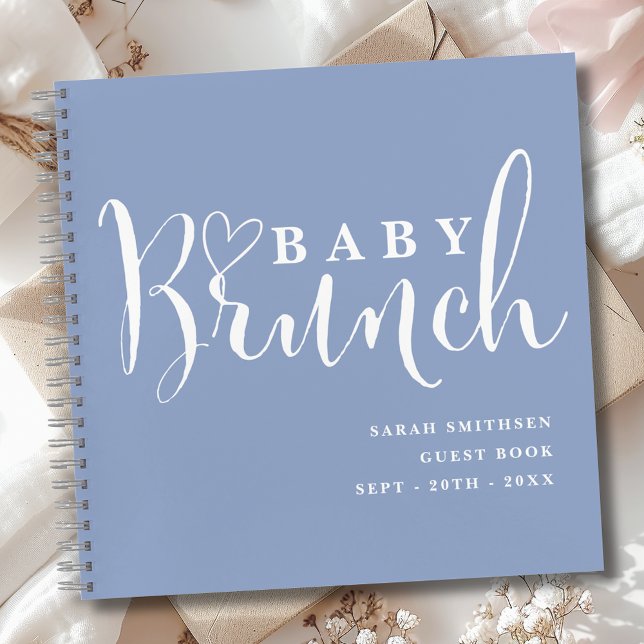 Carnet Baby Brunch Douche Boys Dusty Blue Guest Book (Créateur téléchargé)