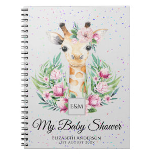 Carnet Baby Giraffe Boho Fleurs Mère à être planificateur