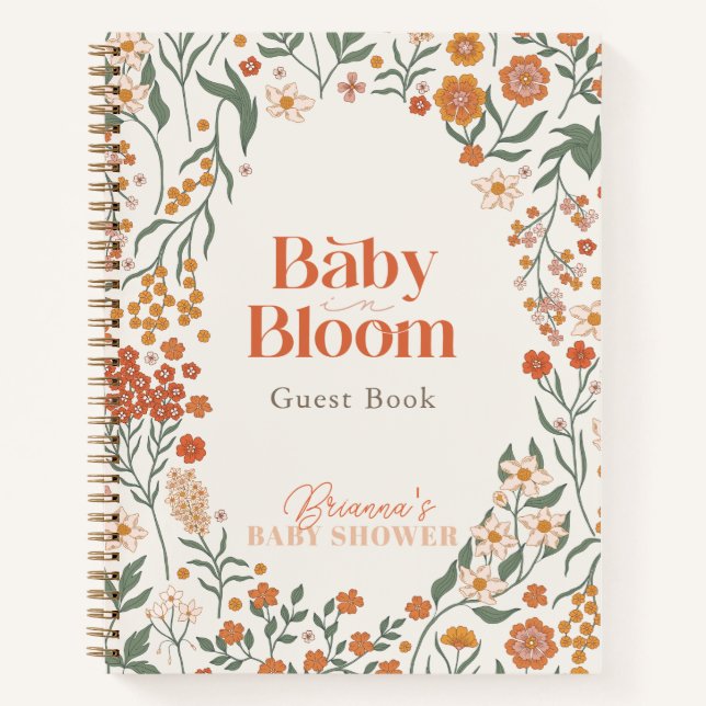 Carnet Baby in Bloom Boho Fleur sauvage Girl Baby Guest B (Devant)