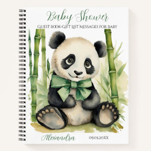 Carnet Baby Panda Bear Baby shower Guest Liste des cadeau