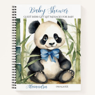 Carnet Baby Panda Bear Boy Baby shower Liste des cadeaux 