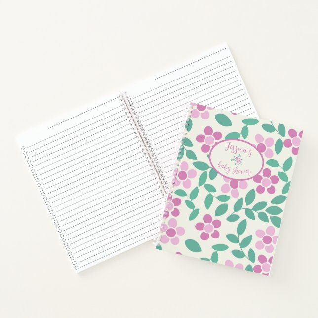 Carnet Baby shower Bébé En Fleur Roses Faisies (Intérieur)