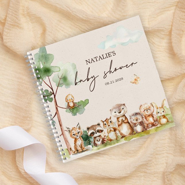 Carnet Baby shower Boho Animaux des bois (Créateur téléchargé)