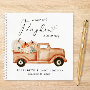 Carnet Baby shower d'aquarelle Citrouille