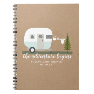 Carnet Baby shower de camping-cars Adventure Retro Traile