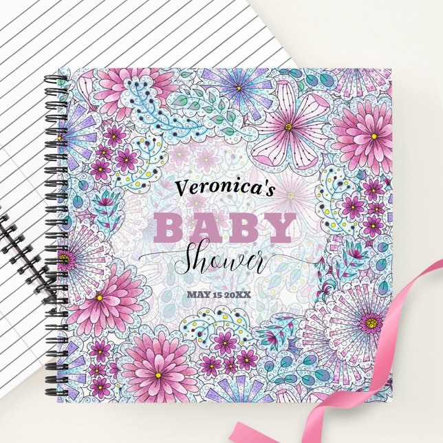 Carnet Baby shower enchanteur de fleurs de prairie bohème (Créateur téléchargé)