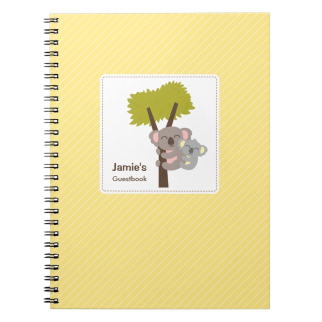 Carnet Baby shower mignon d'ours et de maman de koala de (Devant)