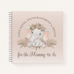 Carnet Baby shower moderne Boho Elephant genre neutre