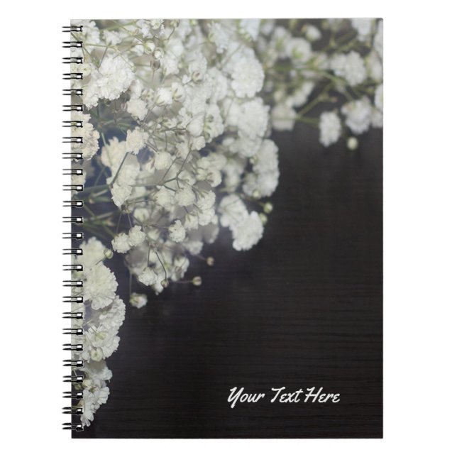 Carnet Baby's Breath & Dark Wood Elégant Floral Personnal (Devant)