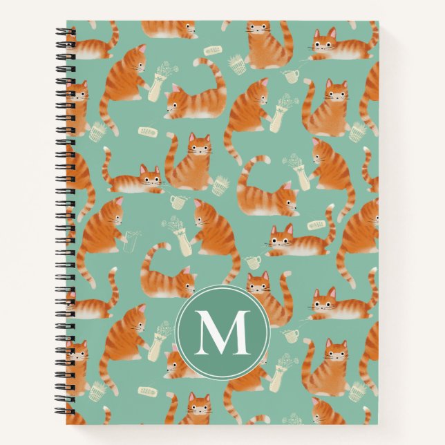 Carnet Bad Orange Tabby Chats Qui Frappe Des Choses (Devant)