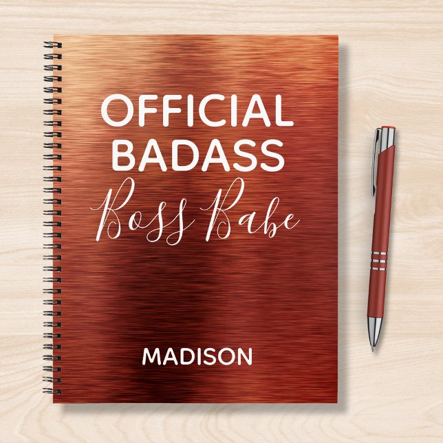 Carnet Badass officiel Boss Babe Nom du cuivre métallique (Créateur téléchargé)
