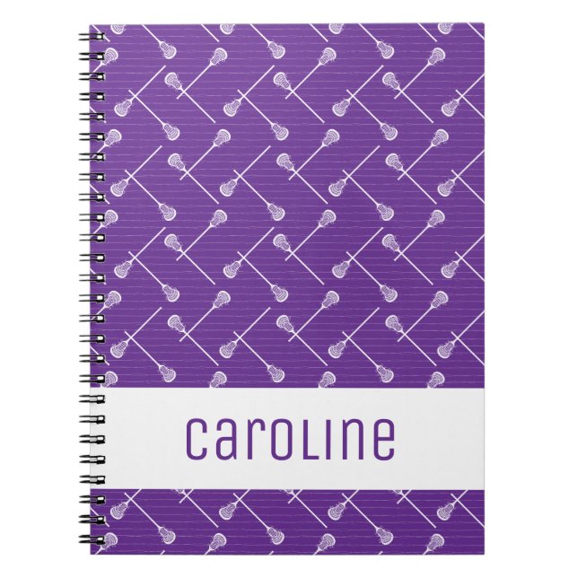 Carnet Baguettes blanches de crosse violet à motif (Devant)