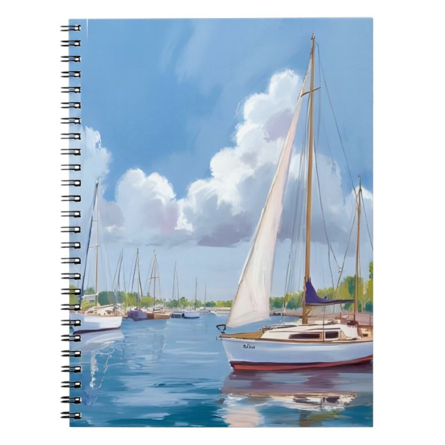 Carnet Baie des voiliers | Peinture aquarelle côtière (Devant)