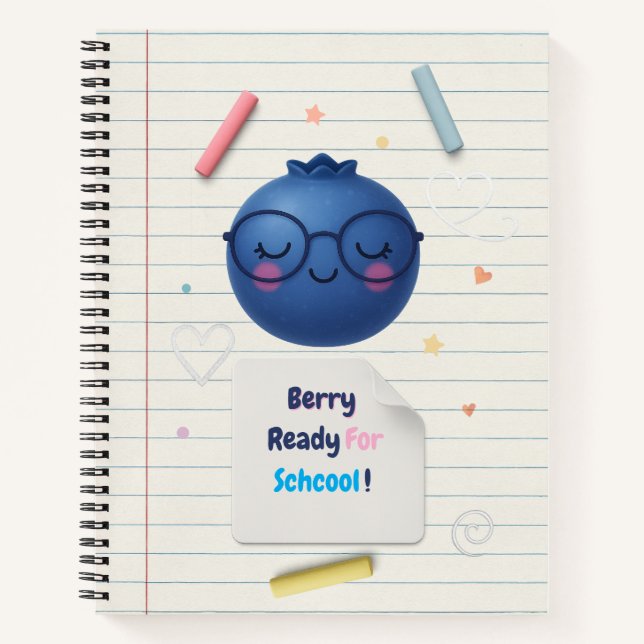 Carnet Baie Prête pour l'école - Myrtille de rentrée scol (Devant)