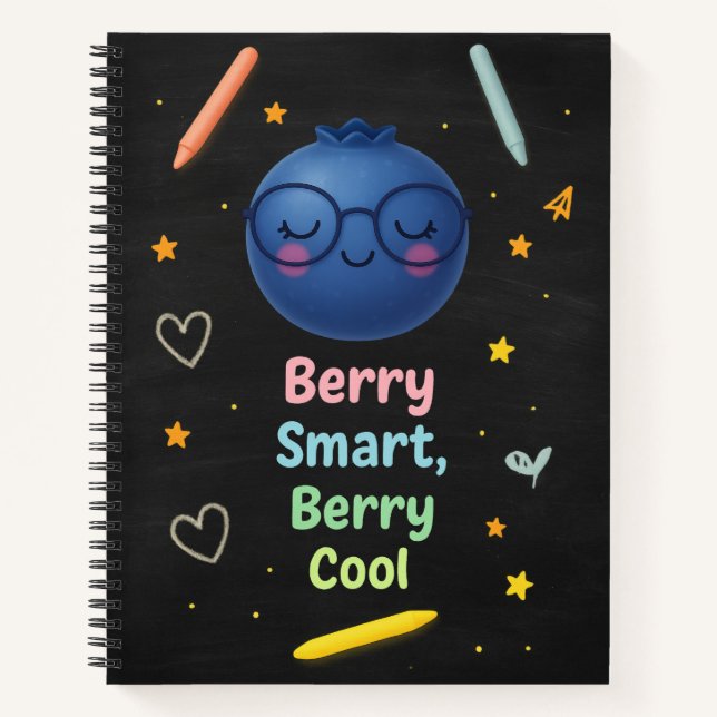 Carnet Baie Smart Baie Cool – Tableau Noir aux Bleuets (Devant)