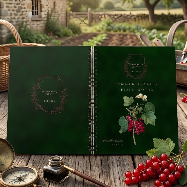 Carnet Baies d'été vintage rouge vert Field Notes (Créateur téléchargé)