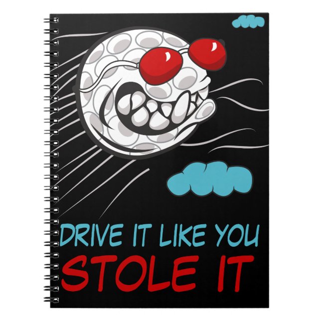 Carnet Bal de golf volant avec lunettes de soleil et cita (Devant)