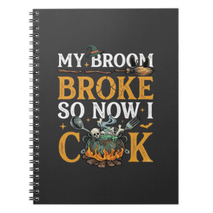 Carnet Balai Casse Chaudron Halloween Crânes Chat Noir_1