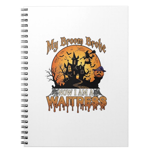 Carnet Balai Cassé Serveuse Halloween Sorcière Maison Han (Devant)