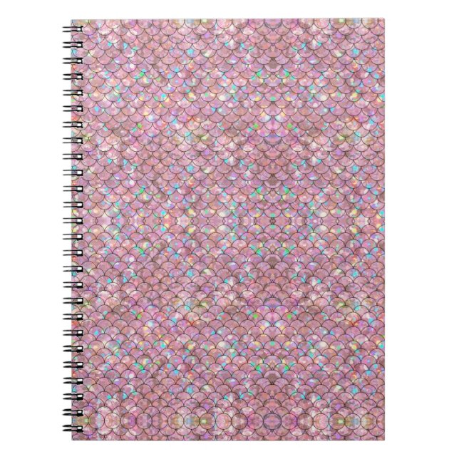 Carnet Balances de poissons de sirène rose Holographique  (Devant)