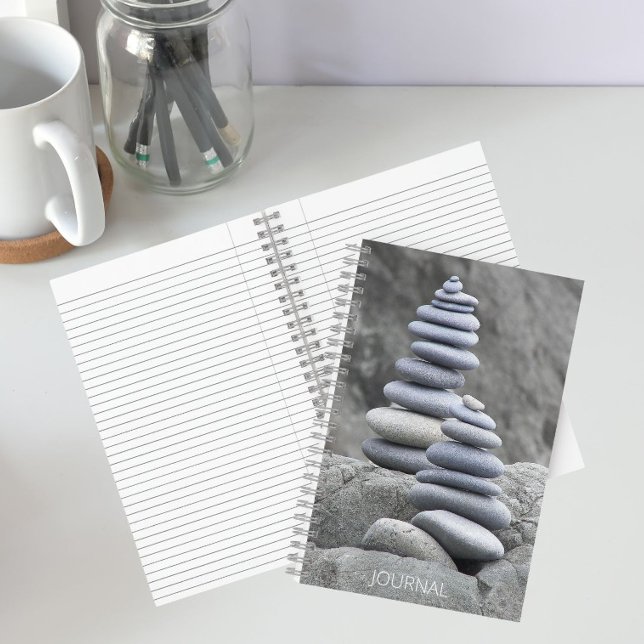 Carnet Balances Plage Galets Rock Cairns (In Situ)