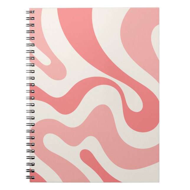 Carnet Balayage liquide Abstrait en rose tendre (Devant)