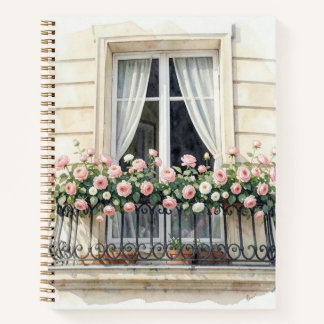 Carnet Balcon fleuri de Paris aquarelle