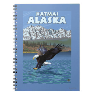Carnet Bald Eagle Diving - Katmai, Alaska