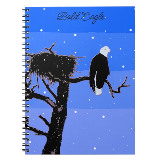 Carnet Bald Eagle en hiver - Art original de la faune (Devant)