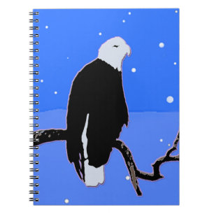 Carnet Bald Eagle en hiver - Art original de la faune