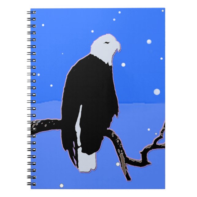 Carnet Bald Eagle en hiver - Art original de la faune (Devant)