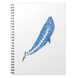 Carnet Baleine bleue tribale