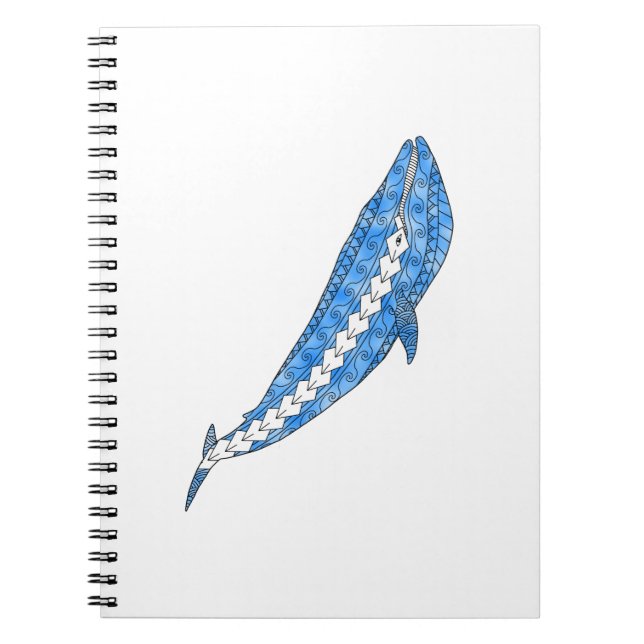 Carnet Baleine bleue tribale (Devant)
