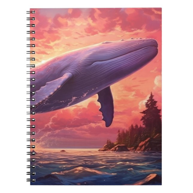 Carnet Baleine dans le ciel pastel (Devant)