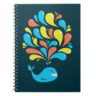 Carnet Baleine heureuse de bande dessinée d'éclaboussure