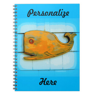 Carnet baleine joyeuse souriante bleu