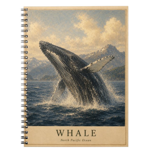 Carnet Baleine Nord-Pacifique VINTAGE (Devant)