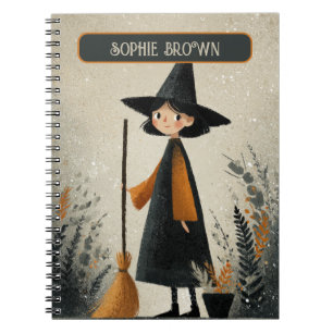 Carnet Balise Halloween éffrayant Nom de la sorcière