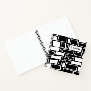 Carnet Balle Abstraite en mosaïque blanche noire