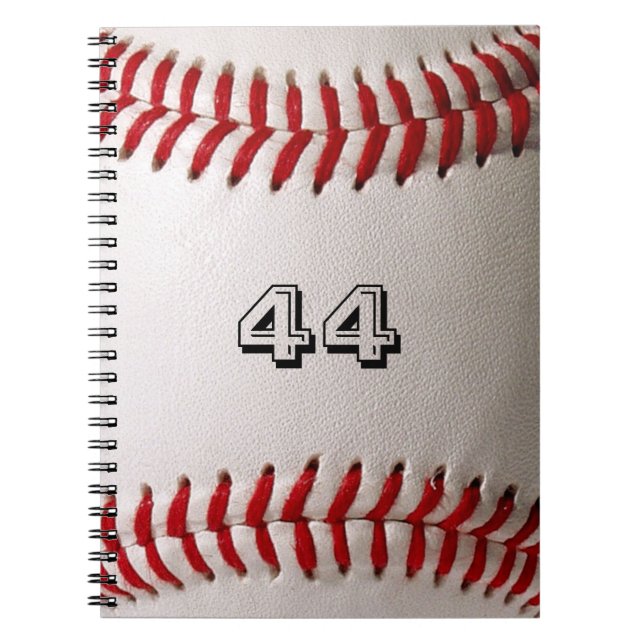 Carnet Balle de baseball blanche classique avec numéro de (Devant)